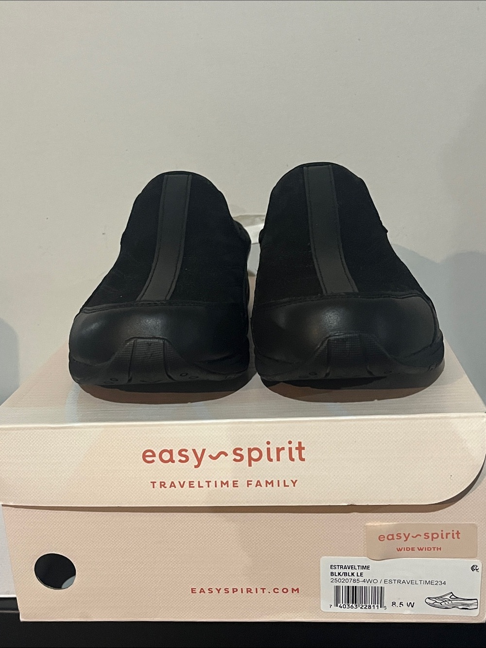 Easy Spirit Black Estravel Time Slip-On Loafers 8 1/2 W